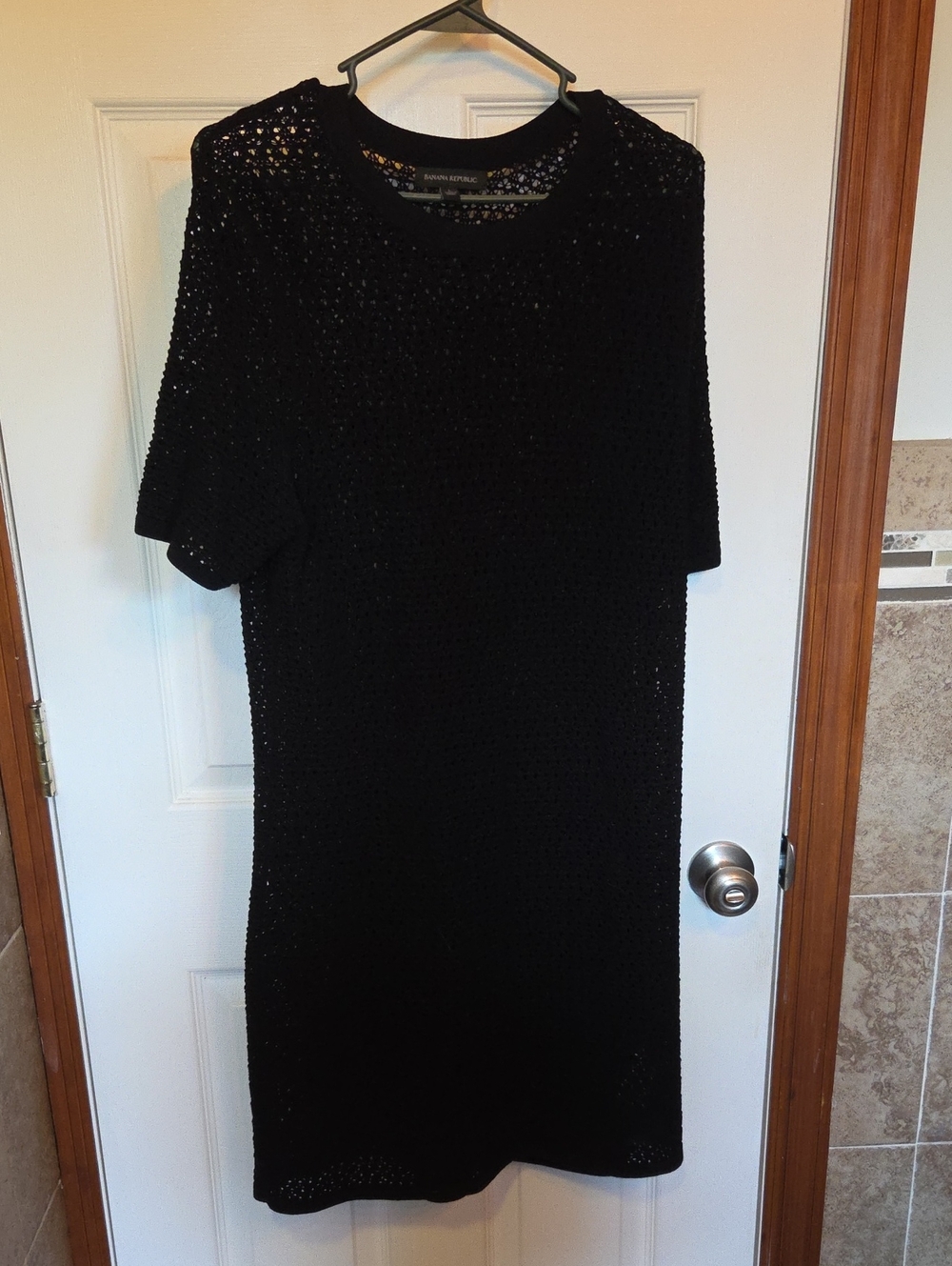 Banana Republic Black Crochet Midi Dress